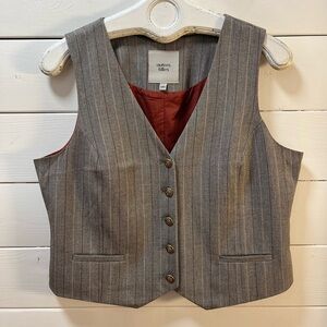 AUTRES FILLES Pinstripe Vest – Size M – Grey orange